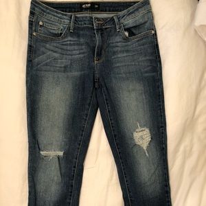 Just black ripped cropped jeans